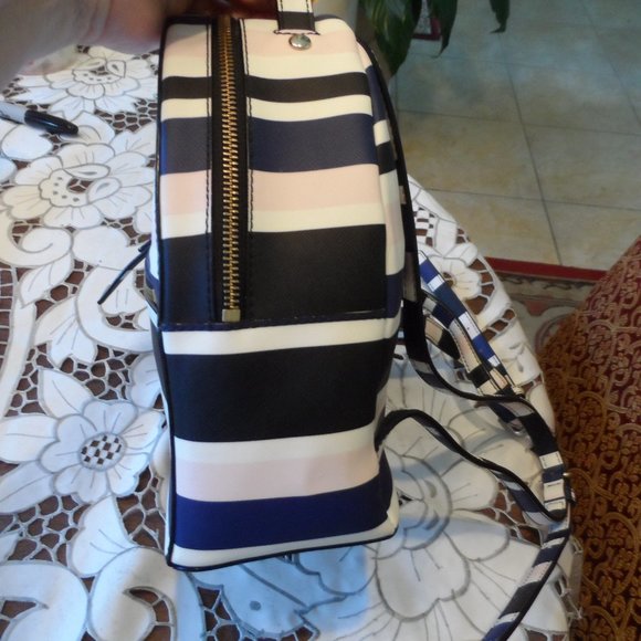 New Kate Spade Multi Color Striped Saffiano Leather Backpack & Money Pouch Set main image 4